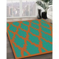 Patterned Light Sea Green Novelty Rug, pat2209