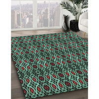 Patterned Mint Green Novelty Rug, pat220