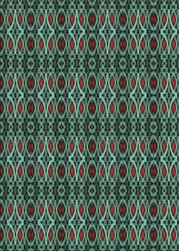 Patterned Mint Green Novelty Rug, pat220
