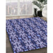 Patterned Purple Mimosa Purple Rug in Family Room, pat221blu