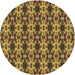 Square Patterned Orange Gold Rug, pat221brn