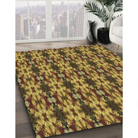 Patterned Orange Gold Rug, pat221brn