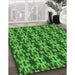 Patterned Deep Emerald Green Rug in Family Room, pat221grn