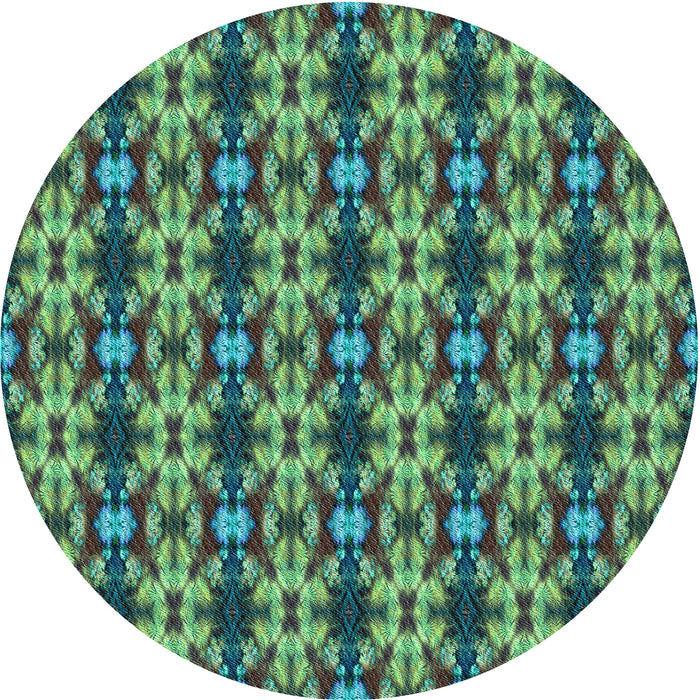 Square Machine Washable Transitional Emerald Green Rug in a Living Room, wshpat221lblu
