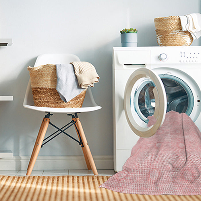 Machine Washable Transitional Pastel Red Pink Rug in a Washing Machine, wshpat2210rd