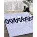 Patterned Lavender Blue Rug in Family Room, pat2211blu