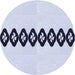 Square Patterned Lavender Blue Rug, pat2211blu