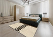 Patterned Moccasin Beige Rug in a Bedroom, pat2211brn