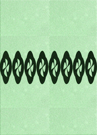 Machine Washable Transitional Mint Green Rug, wshpat2211grn