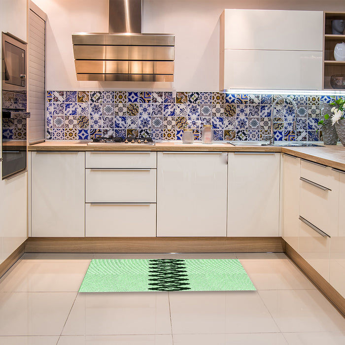 Patterned Mint Green Rug in a Kitchen, pat2211grn