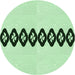 Square Patterned Mint Green Rug, pat2211grn