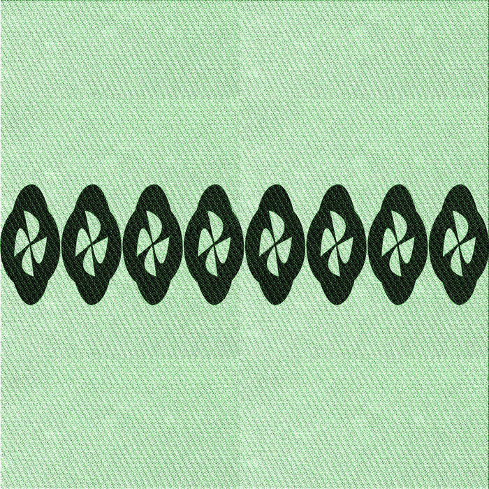 Round Patterned Mint Green Rug, pat2211grn