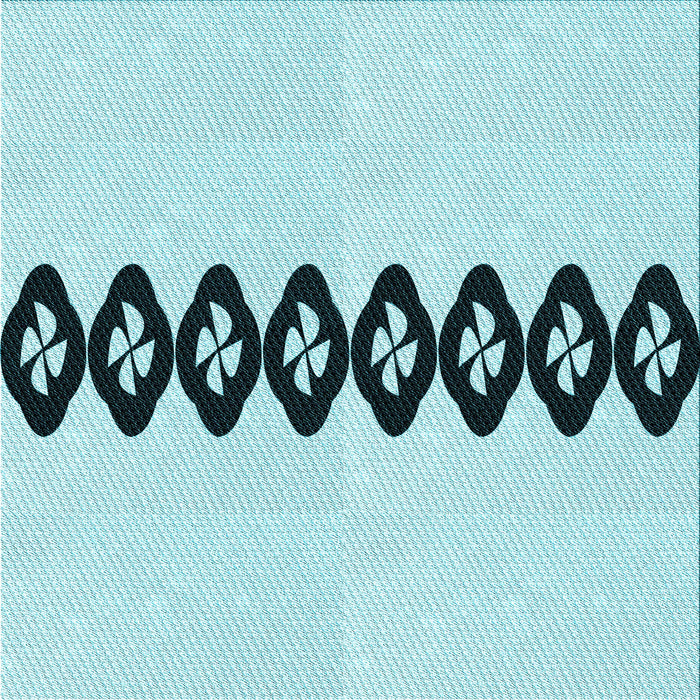 Round Patterned Electric Blue Rug, pat2211lblu