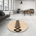 Round Patterned Bronze Brown Rug in a Office, pat2211org