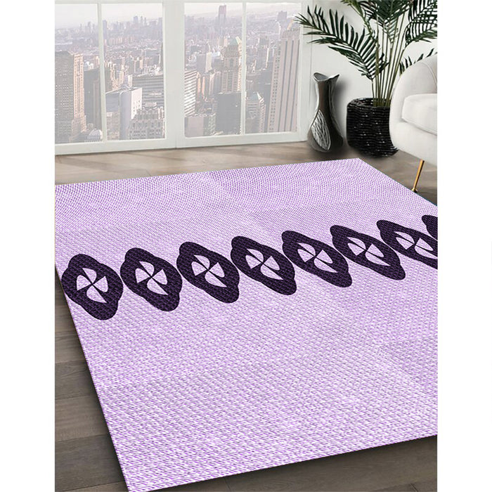 Patterned Lilac Purple Rug in Family Room, pat2211pur