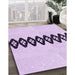 Patterned Lilac Purple Rug in Family Room, pat2211pur