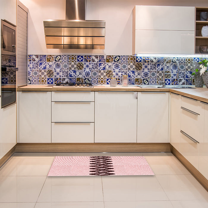 Patterned Pink Rug in a Kitchen, pat2211rd