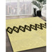 Machine Washable Transitional Sun Yellow Rug in a Family Room, wshpat2211yw