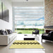 Machine Washable Transitional Sun Yellow Rug in a Kitchen, wshpat2211yw