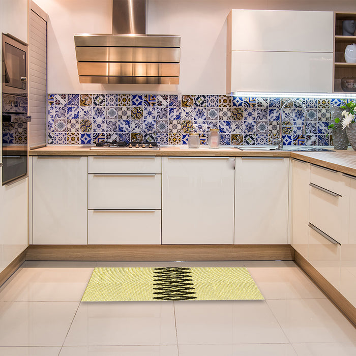 Patterned Sun Yellow Rug in a Kitchen, pat2211yw