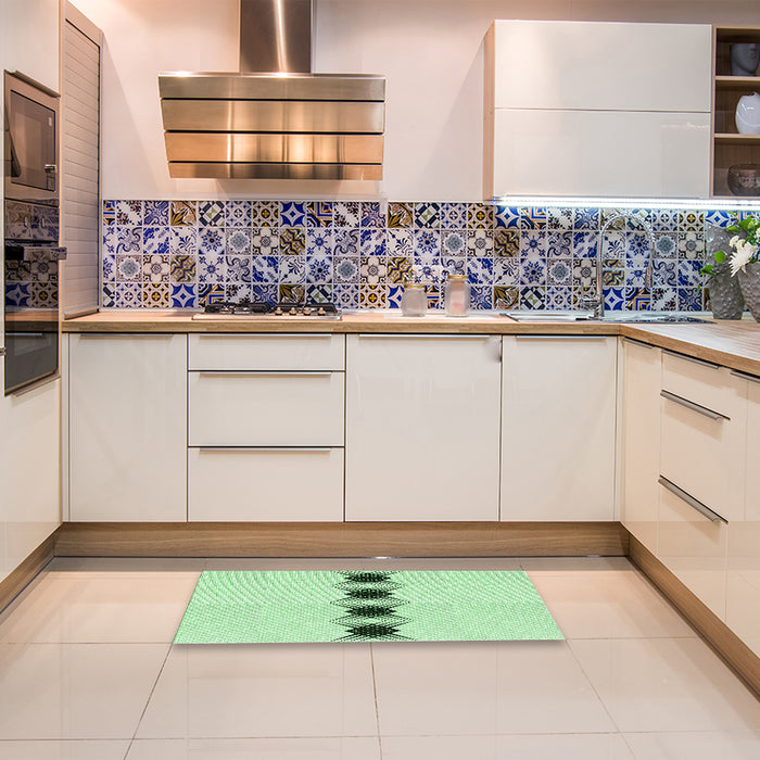 Patterned Mint Green Rug in a Kitchen, pat2212grn