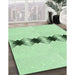 Machine Washable Transitional Mint Green Rug in a Family Room, wshpat2212grn