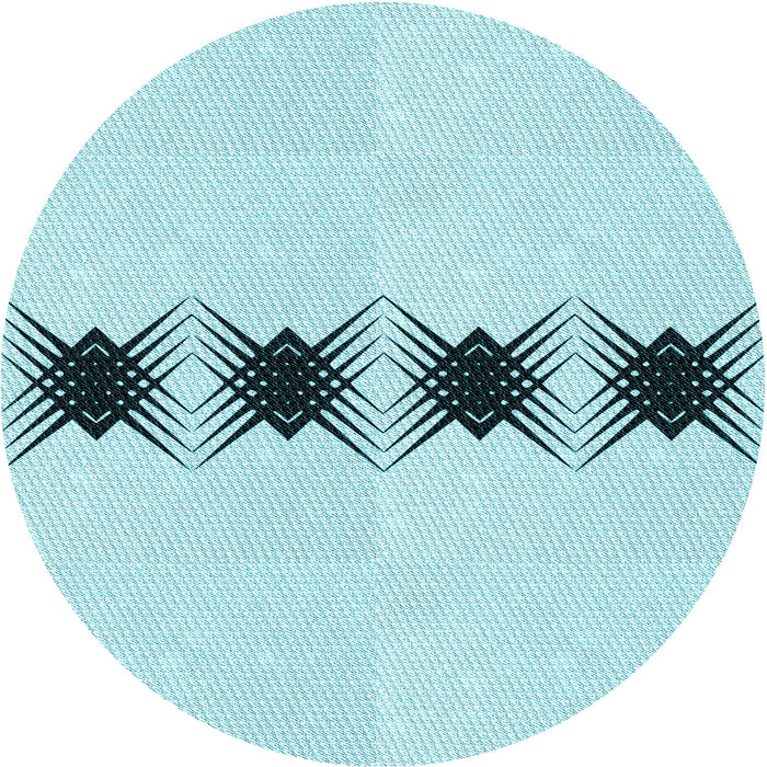 Square Patterned Electric Blue Rug, pat2212lblu