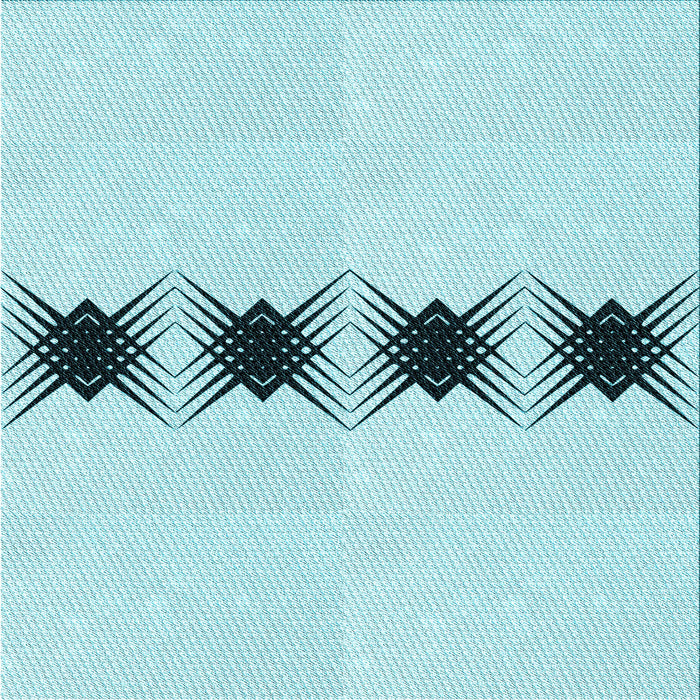 Round Patterned Electric Blue Rug, pat2212lblu