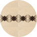 Square Patterned Peru Brown Rug, pat2212org