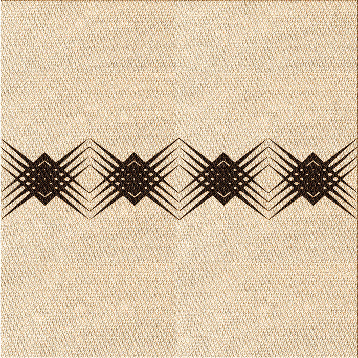 Round Patterned Peru Brown Rug, pat2212org