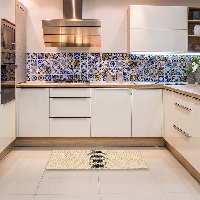 Patterned Peru Brown Rug in a Kitchen, pat2212org