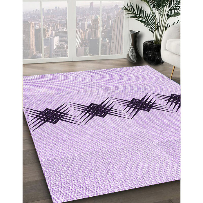 Patterned Orchid Purple Rug in Family Room, pat2212pur