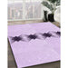 Patterned Orchid Purple Rug in Family Room, pat2212pur