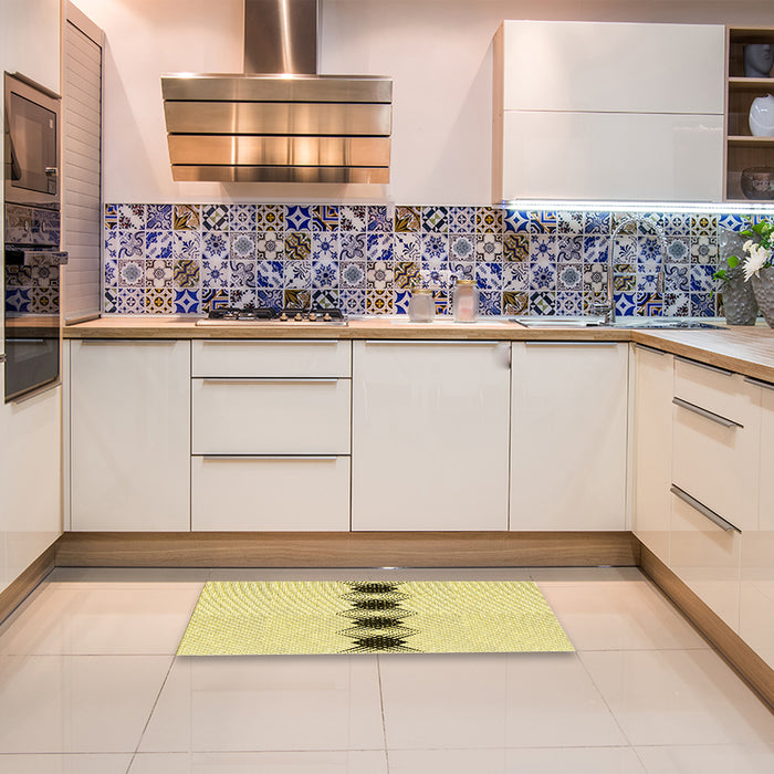 Patterned Sun Yellow Rug in a Kitchen, pat2212yw