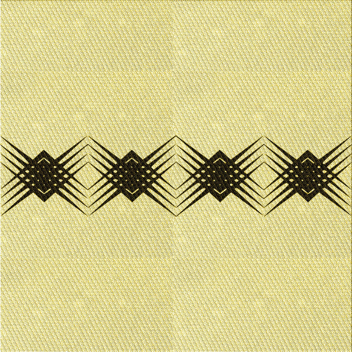 Round Patterned Sun Yellow Rug, pat2212yw