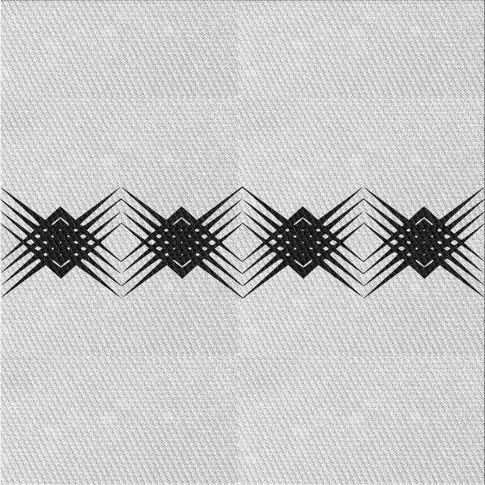 Square Patterned Off-White Novelty Rug, pat2212