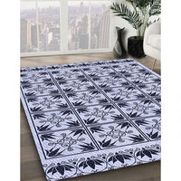 Patterned Pale Lilac Purple Rug, pat2213blu