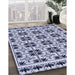 Patterned Pale Lilac Purple Rug in Family Room, pat2213blu