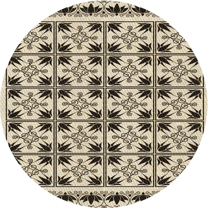 Square Patterned Vanilla Gold Rug, pat2213brn