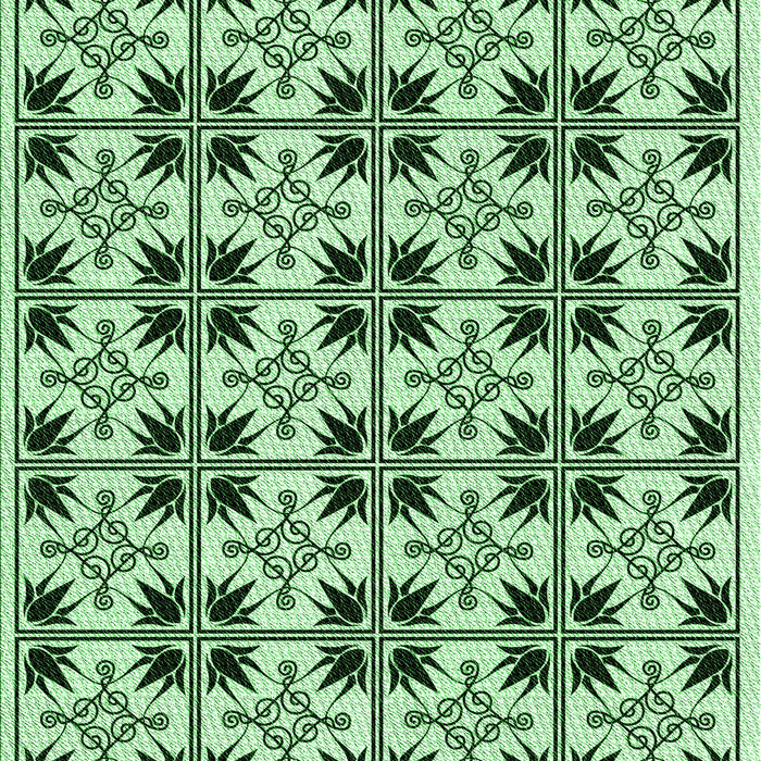 Patterned Pale Green Rug, pat2213grn