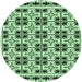 Square Patterned Pale Green Rug, pat2213grn