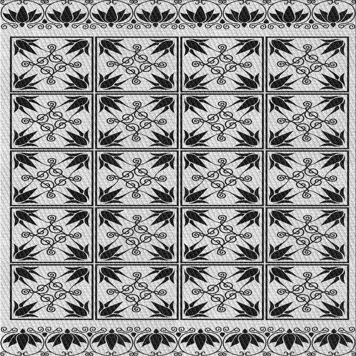 Round Patterned Platinum Gray Rug, pat2213gry