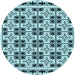 Square Patterned Blue Rug, pat2213lblu