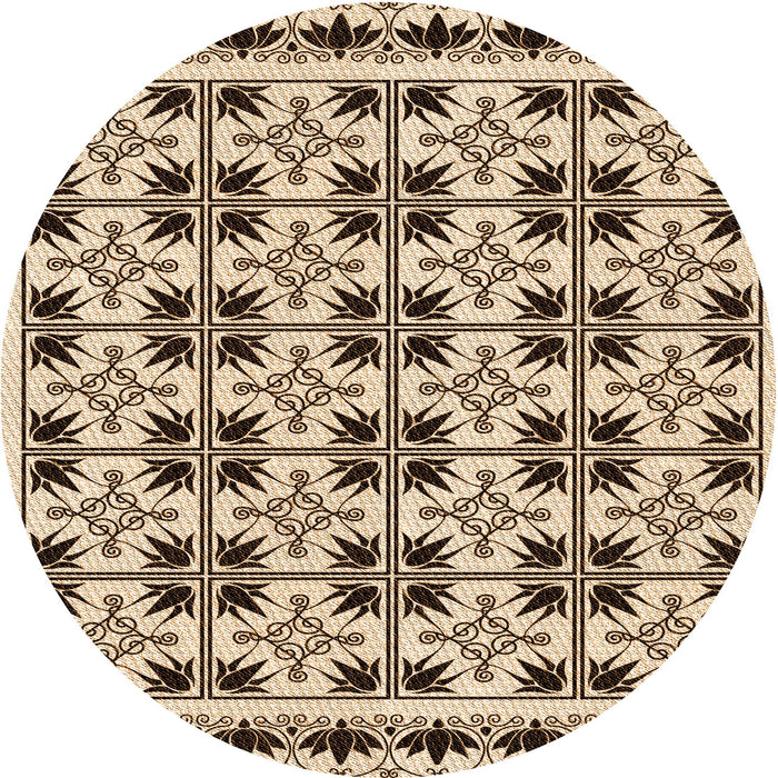 Square Patterned Golden Blonde Gold Rug, pat2213org