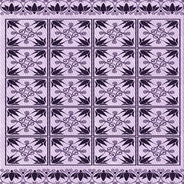 Round Patterned Purple Rug, pat2213pur