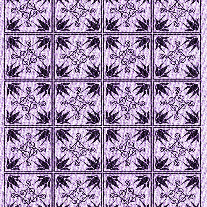 Machine Washable Transitional Purple Rug, wshpat2213pur