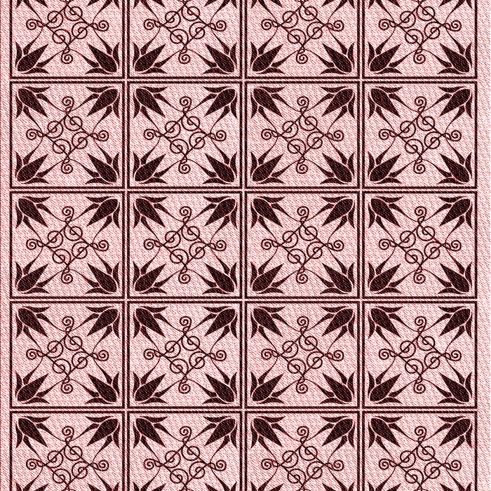 Patterned Brown Red Rug, pat2213rd