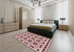 Patterned Brown Red Rug in a Bedroom, pat2213rd