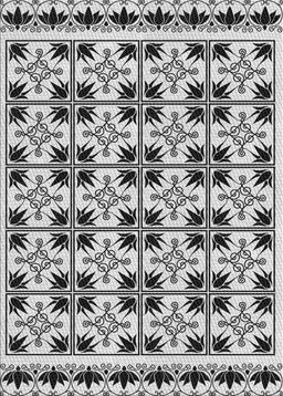 Patterned Light Black Novelty Rug, pat2213