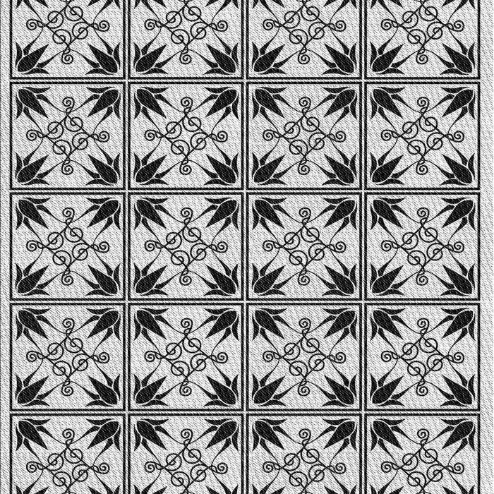 Patterned Light Black Novelty Rug, pat2213